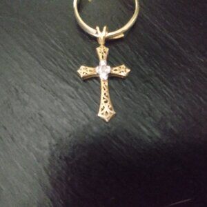 Gold Cross with Diamonds 10kt Gold Very Pretty